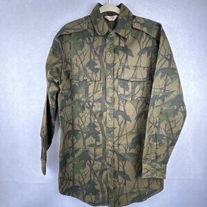 XXL Vintage Cabela’s Canvas MIRAGE Camo 2 Pocket LONG SLEEVE Button-Up Shirt